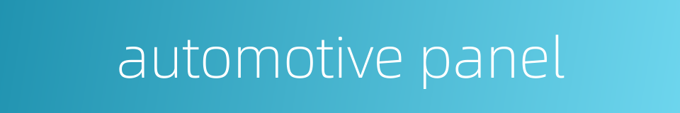 automotive panel的同义词