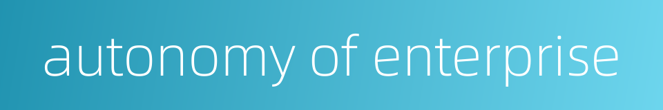 autonomy of enterprise的同义词