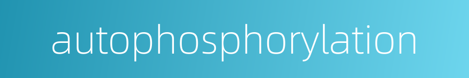 autophosphorylation的同义词