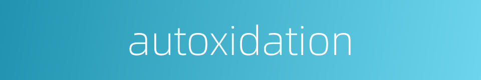autoxidation的同义词