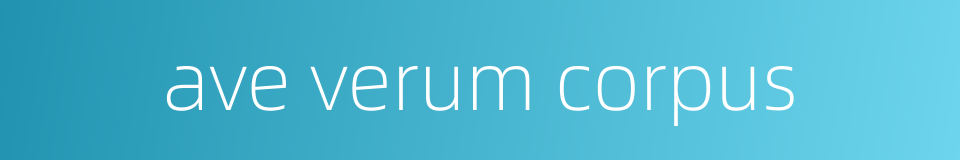 ave verum corpus的同义词