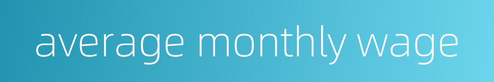 average monthly wage的同义词