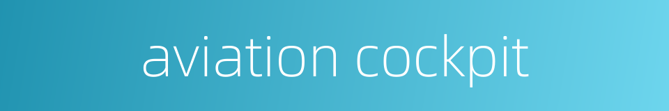 aviation cockpit的同义词