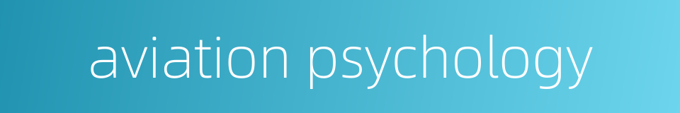 aviation psychology的同义词