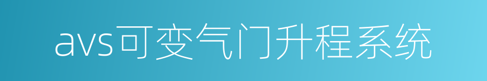 avs可变气门升程系统的同义词