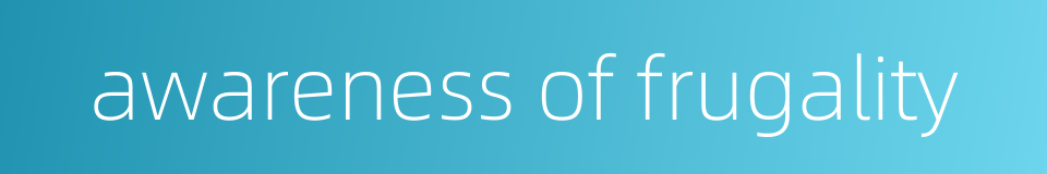 awareness of frugality的同义词