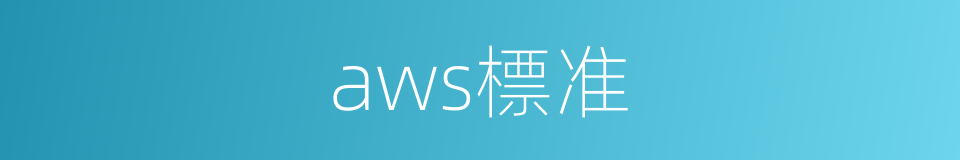 aws標准的同義詞