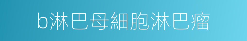 b淋巴母細胞淋巴瘤的同義詞