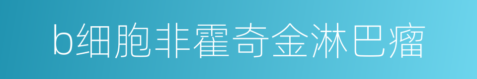 b细胞非霍奇金淋巴瘤的同义词