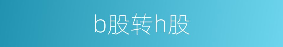 b股转h股的同义词