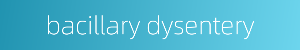 bacillary dysentery的同义词