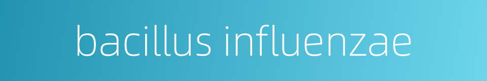 bacillus influenzae的同义词
