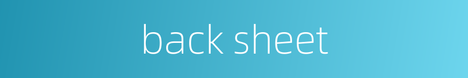 back sheet的同义词