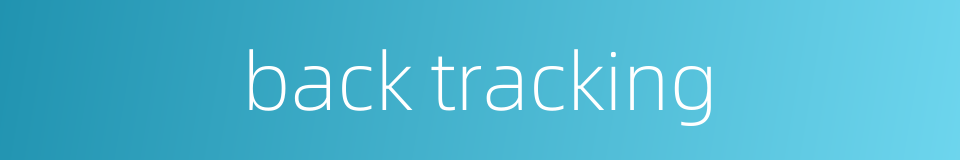 back tracking的同义词