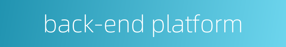 back-end platform的同义词