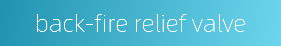 back-fire relief valve的同义词