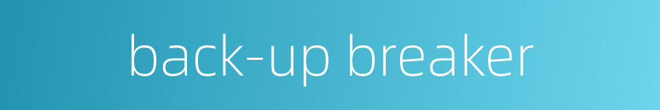 back-up breaker的同义词