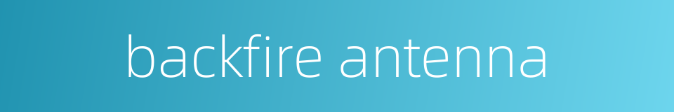 backfire antenna的同义词