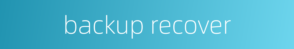 backup recover的同义词