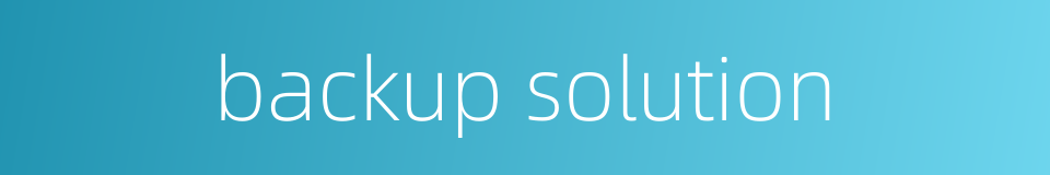 backup solution的同义词