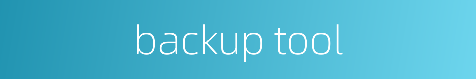 backup tool的同义词