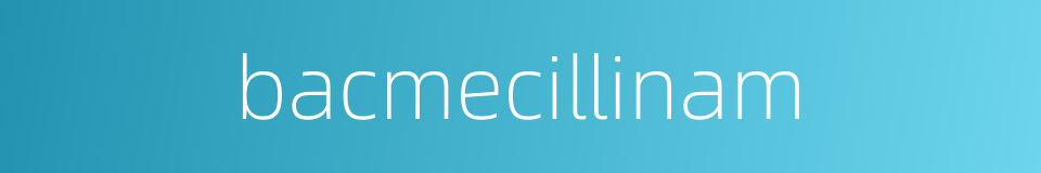 bacmecillinam的同义词