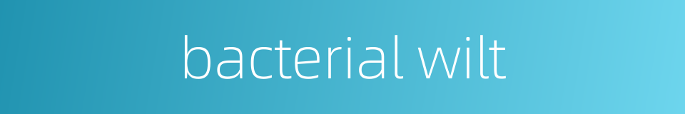 bacterial wilt的同义词