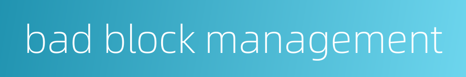 bad block management的同义词
