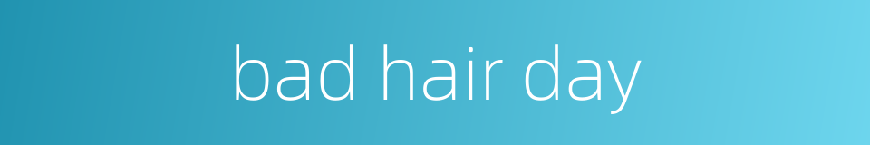 bad hair day的同义词
