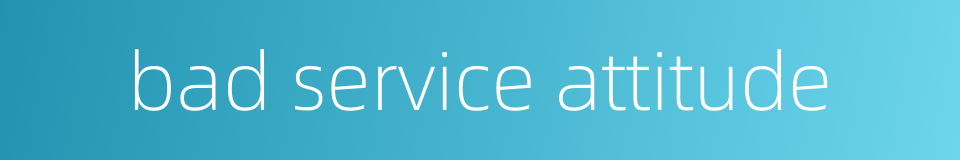 bad service attitude的同义词