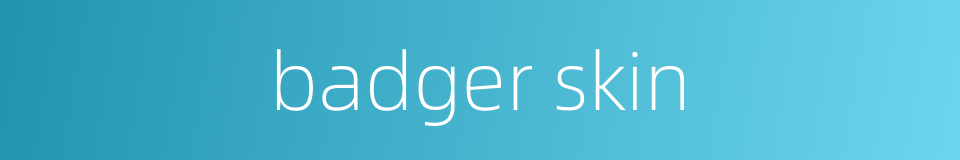 badger skin的同义词