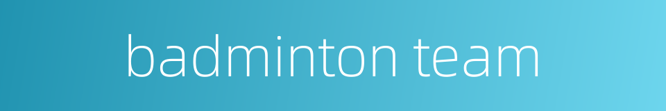 badminton team的同义词