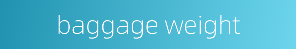 baggage weight的同义词