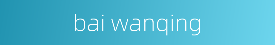 bai wanqing的同义词