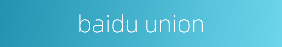 baidu union的同义词
