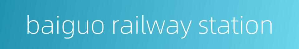 baiguo railway station的同义词