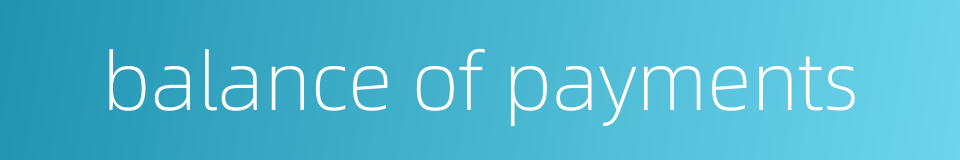 balance of payments的同义词