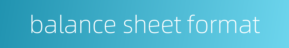 balance sheet format的同义词
