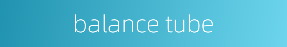 balance tube的同义词