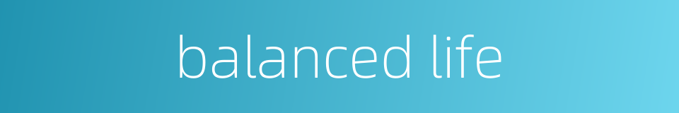 balanced life的同义词