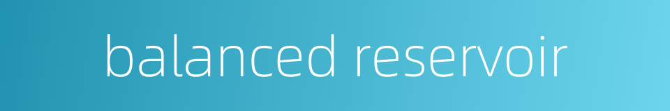 balanced reservoir的同义词