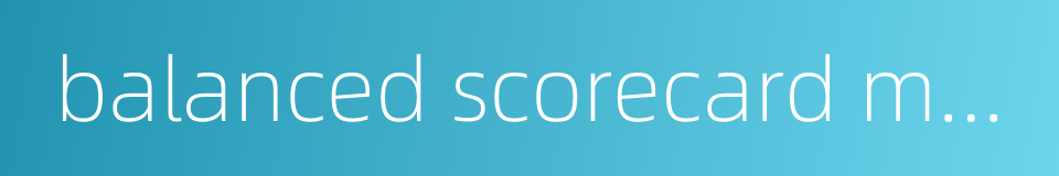 balanced scorecard method的同义词