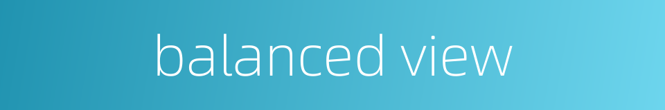 balanced view的同义词