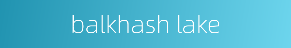 balkhash lake的同义词