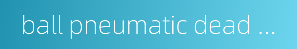 ball pneumatic dead wieght tester的同义词