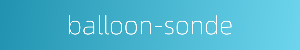 balloon-sonde的同义词