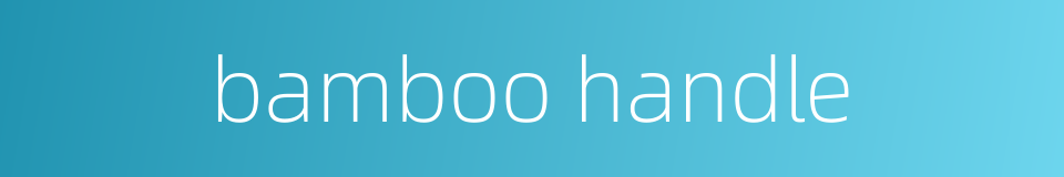 bamboo handle的同义词