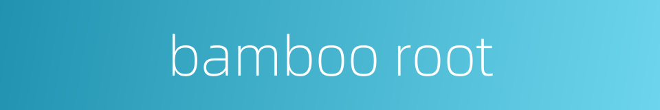 bamboo root的同义词