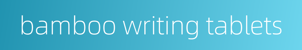 bamboo writing tablets的同义词