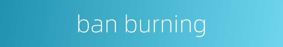 ban burning的同义词